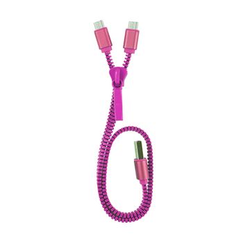 Muvit Life Cable Usb-micro Usb Dual (solo Carga) 1a 0,35m Zip Rosa