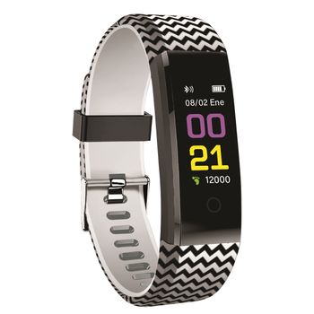 Muvit Io Smartband Health Pop Zig-zag Negro/blanco