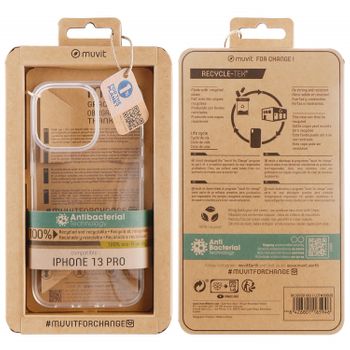 Muvit For Change Funda Recycletek Compatible Con Apple Iphone 13 Pro Antibacterias Transparente