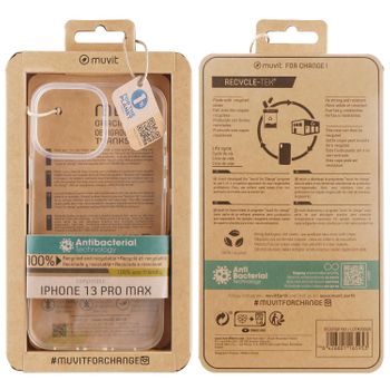 Muvit For Change Funda Recycletek Compatible Con Apple Iphone 13 Pro Max Antibacterias Transparente