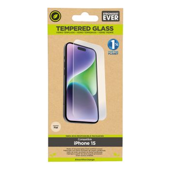 Muvit For Change Protector Pantalla Recycletek Compatible Con Apple Iphone 15 Vidrio Templado Plano