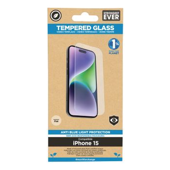 Muvit For Change Protector Pantalla Recycletek Anti-blue Light Compatible Con Apple Iphone 15 Vidrio Templado Plano