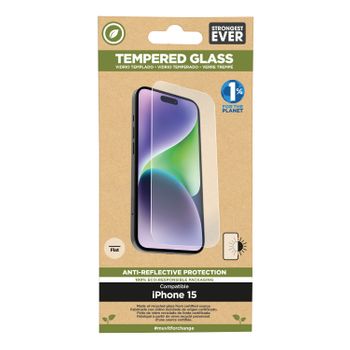 Muvit For Change Protector Pantalla Recycletek Anti-reflejo Compatible Con Apple Iphone 15 Vidrio Templado Plano