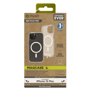 Muvit For Change Funda Recycletek Magsafe Compatible Con Apple Iphone 15 Plus Transparente