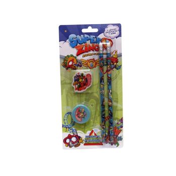 Set De Papelería Superzings 4 Piezas (2 Lápices Y 2 Gomas) (cyp - Superthings - Gs-611-sz)