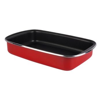 Lasagnera Acero Esmaltado Vitrificado Magefesa Praga 30 Cm Granate