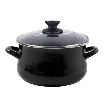 Olla Black Tapa Vidrio 28 Cm