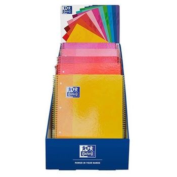 Oxford Cuaderno Europeanbook 1 Microperforado 80 Hojas 5x5 Tapas Extraduras Classic A4mas Colores Calidos Expositor -25u-