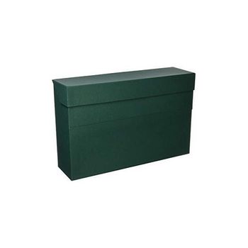 Elba Caja De Transferencia Carton Forrado Con Tela Geltex Tapa Protectora Y Solapa Abatible Verde