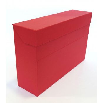 Elba Caja De Transferencia Carton Forrado Con Tela Geltex Tapa Protectora Y Solapa Abatible Rojo