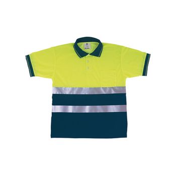 Polo Alta Visibilidad Amarillo Fluor / Marino Marca Marca