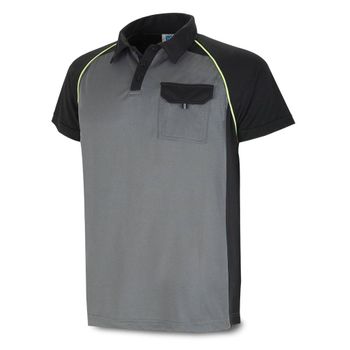 Polo Manga Corta Gris Oscuro/negro Talla Xl