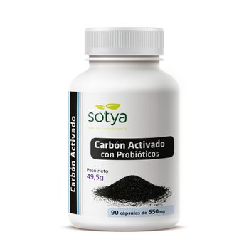 Carbón Activado Con Probióticos 90 Cápsulas 550 Mg Sotya