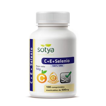 C + E + Selenio 100 Comprimidos Masticables 500 Mg Sotya