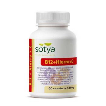 Vitamina B12+ Hierro+ Vit C 60 Capsulas Sotya