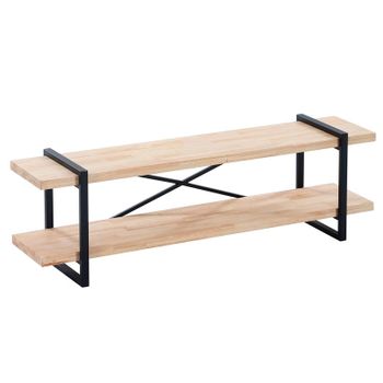 Mueble Tv Plank Roble Salvaje - Negro 150 X 46 X 36 Cm