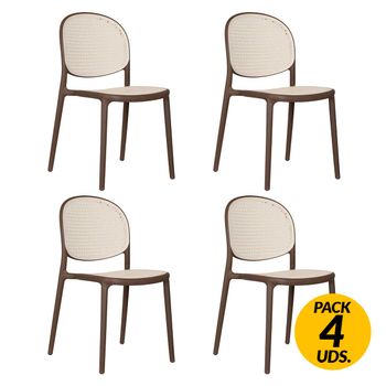 Juego de 2 sillas de comedor Kangasniemi con reposabrazos plástico y metal  80 x 56 x 62 cm - Blanco [en.casa]