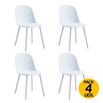 Adec Pack De 4 Sillas Multiusos Margaret Uso Interior/exterior Blanco