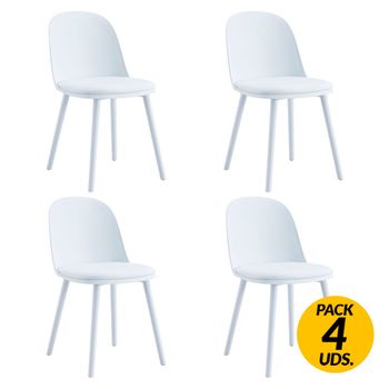 Adec Pack De 4 Sillas De Comedor Happy Blanco