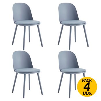 Adec Pack De 4 Sillas De Comedor Happy Gris