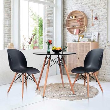 Adec Mesa De Comedor Tower Forma Circular Gris/haya 75xø80 Cm