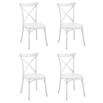 Adec Pack De 4 Sillas De Comedor Crossback Blanco 88x46x54 Cm