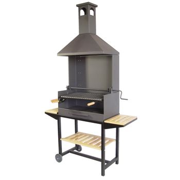 Barbacoa Con Chimenea Completa Y Bandejas De Madera Imex El Zorro 72x40x217