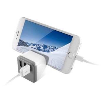 Cargador De Pared Ksix 3 Usb Blanco