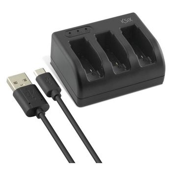 Cargador De Baterías Para Gopro Ksix Hero 5 Usb-c Negro