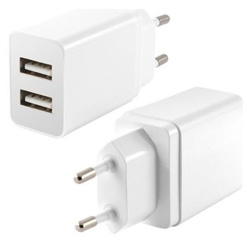 Cargador De Pared 2 Usb 2.4a Blanco