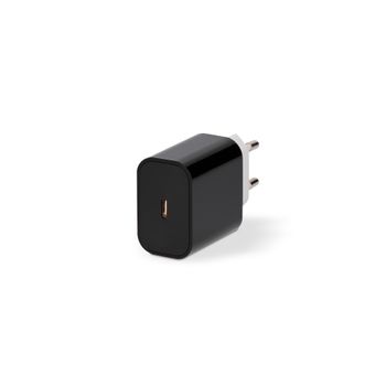 Cargador De Red Contact 20 W, Power Delivery, Carga Rápida, Puerto Usb-c, Negro