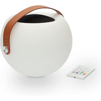 Altavoz Inalámbrico Lámpara Ksix Bubble, Autonomía Hasta 8 Horas, 7 Colores, Control Remoto, True Wireless Stereo, Blanco