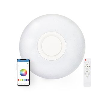 Plafón Led Ksix Rainbow, Altavoz 5 W Integrado, Rgb+cct, Diámetro 40 Cm, 2.200 Lm, 30 W, App Ilink, Blanco