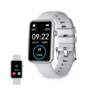 Smartwatch Ksix Tube, Pantalla 1,57" Multitáctil, 7 Días, App Incluida, Monitoreo Salud, Modo Multideporte, Sumergible, Gris