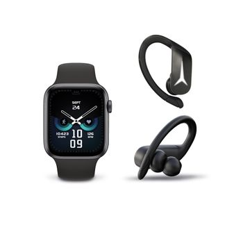 Pack Regalo Ksix Active, Auriculares Inalámbricos Ksix Sport Buds 2 + Smartwatch Ksix Urban 3