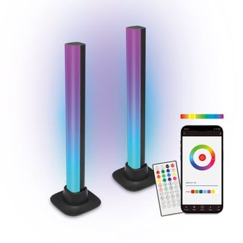 Barras De Luz Smartled Ksix, 2 Uds, 35 Lm, Sincroniza Música, App Compatible Alexa, Google Home Y Siri, Colores Rgbic