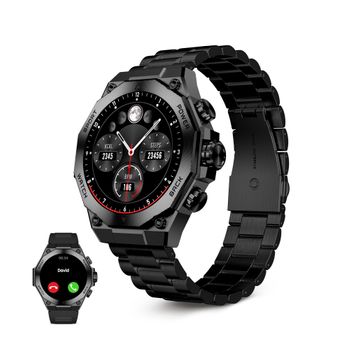 Smartwatch Ksix Titanium, Pantalla Amoled 1,43", 2 Correas, Aut. 5 Días, Modos Deporte Y Salud, Llamadas, Asistentes Voz, Negro