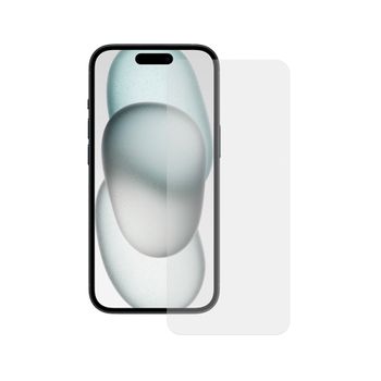 Protector De Pantalla Para Apple Iphone 15, Vidrio Reforzado Con Tpu, Máxima Resistencia, Borde Flexible Negro, Transparente