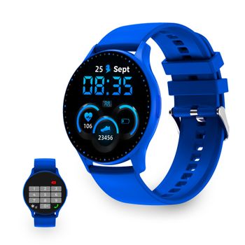 Smartwatch Ksix Core, Pantalla Amoled 1,43", Aut. 5 Días, Modos Deporte Y Salud, Llamadas, Asistentes De Voz, Sumergible, Azul