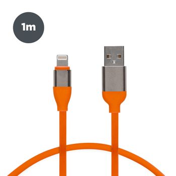 Cable De Carga Y Datos Usb-a A Lightning Contact 20 W, Carga Rápida, 1 M, Naranja