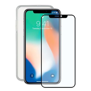 Protector De Pantalla Cristal Templado Para Móvil + Funda Para Móvil Iphone X Contact Tpu