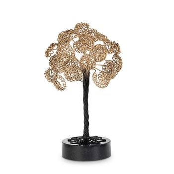 Figura Decorativa Alexandra House Living Negro Dorado Metal Árbol 18 X 18 X 29 Cm