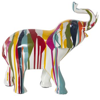 Figura Decorativa Alexandra House Living Multicolor Plástico Elefante Pintura 14 X 30 X 28 Cm