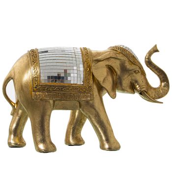 Figura Decorativa Alexandra House Living Dorado Plástico Elefante 14 X 31 X 20 Cm