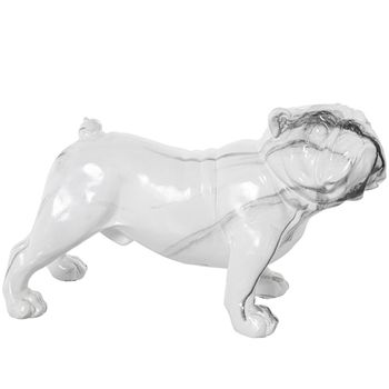 Figura Decorativa Alexandra House Living Plástico Perro 25 X 21 X 43 Cm Mármol