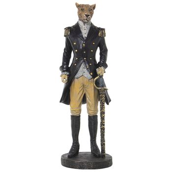 Figura Decorativa Alexandra House Living Negro Plástico Leopardo Traje 15 X 17 X 42 Cm