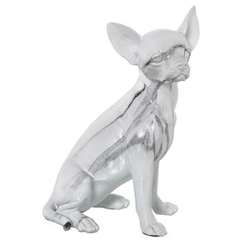 Figura Decorativa Alexandra House Living Plástico Perro 15 X 18 X 27 Cm Mármol