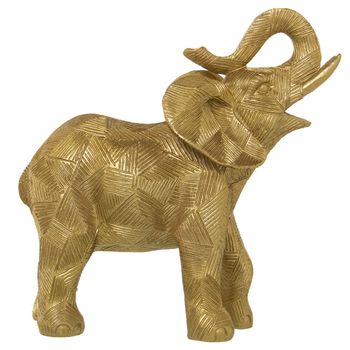 Figura Decorativa Alexandra House Living Dorado Plástico Elefante 12 X 25 X 26 Cm