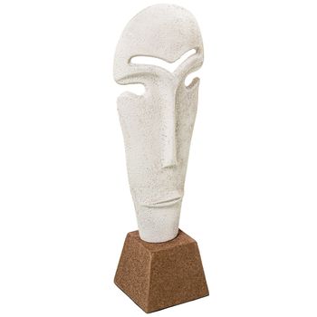 Figura Decorativa Alexandra House Living Blanco Aluminio Rostro 13 X 10 X 39 Cm