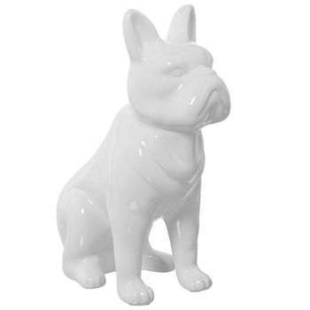 Figura Decorativa Alexandra House Living Blanco Cerámica Perro 14 X 25 X 34 Cm